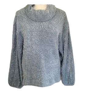 Kate & Sam Eyelash Sweater New Sage Green Oversized Large Cowl Neck